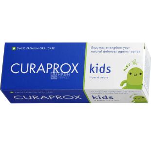 Curaprox Kids, 60 мл, Зубная детская паста, со вкусом мяты, с фтором, с 6 лет