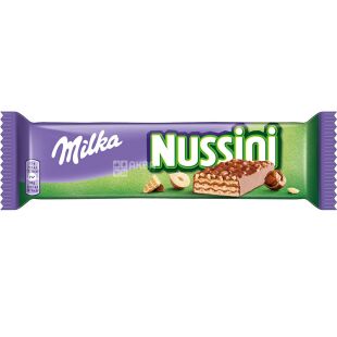Milka Nussini, 31г, Мілка, Вафля в молочному шоколаді з горіхами та какао