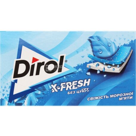 Dirol X-Fresh, 13.5 g, Chewing gum, Frosty mint freshness, sugar free