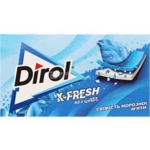 Dirol X-Fresh,13,5 г, Дирол, Жевательная резинка, Свежесть морозной мяты, без сахара