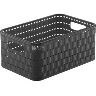 Rotho Сountry, 4 л, Корзина для хранения вещей, с ручками, серая, 180х158х237 мм