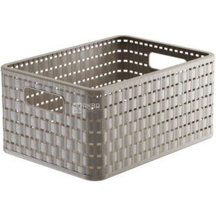 Rotho Сountry, 11 л, Кошик для зберігання речей, з ручками, капучино, 238х160х328 мм