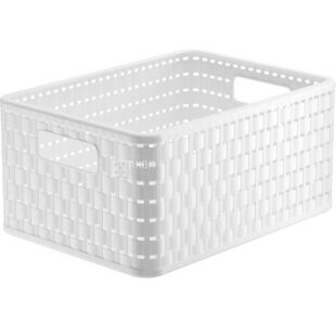 Rotho Сountry, 11 л, Кошик для зберігання речей, з ручками, білий, 238х160х328 мм
