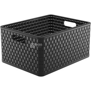 Rotho Сountry, 28 л, Кошик для зберігання речей, з ручками, сірий, 215х330х430 мм