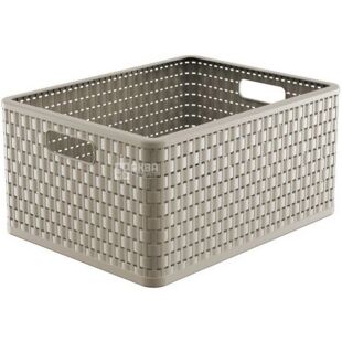 Rotho Сountry, 28 л, Корзина для хранения вещей, с ручками, капучино, 215х330х430 мм