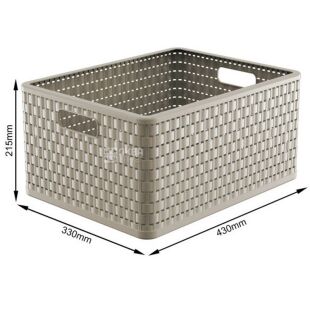 Rotho Сountry, 28 л, Корзина для хранения вещей, с ручками, капучино, 215х330х430 мм