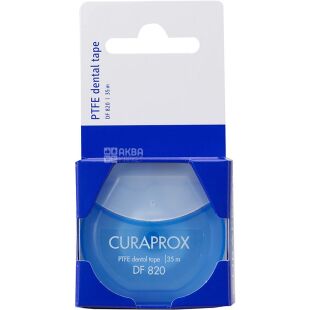Curaprox Dental Floss & Toothpicks DF 820, 35 м, Нить межзубная тефлоновая с хлоргексидином