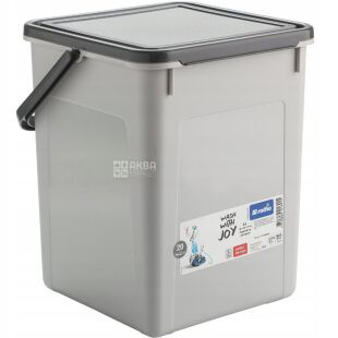 Rotho, 9 л/5 кг, Контейнер для порошку з ручкою, сірий, 230x235x270 мм