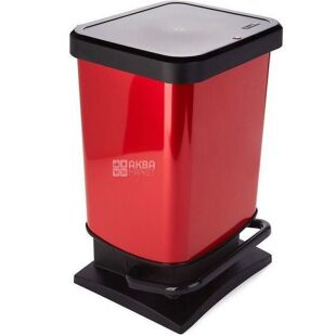 Rotho Paso, 20 л, Контейнер для сміття, з педаллю, металевий, червоний