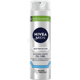  Nivea Men, 200 мл, Гель для бритья, Серебряная защита с ионами серебра