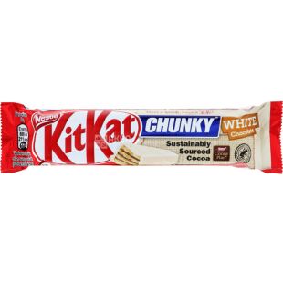 KitKat Chunky, 42 г, Кіт-Кат, Батончик вафельний, в білому шоколаді