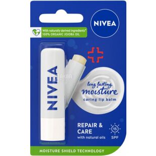 Nivea, 15 г, Бальзам для губ, Аква Забота