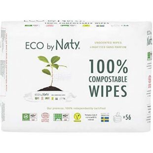 Eco by Naty, 3х56 шт., Еко бай Наті, Серветки вологі, дитячі, органічні, без клапана