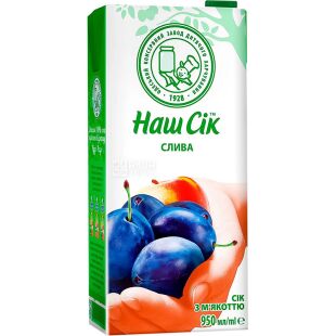 Наш Сок, 0,95л, Сок Сливовой с мякотью