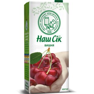 Наш Сок, 1,93 л, Нектар Вишневый натуральный