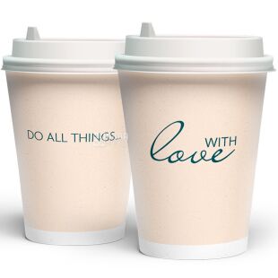 Стакан паперовий двосторонній With love, 180 мл, 50 шт., D70