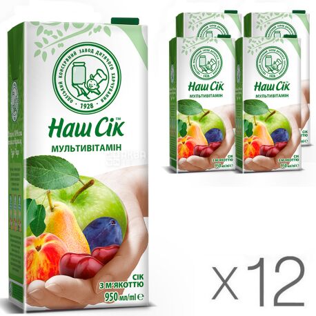 Our Juice, pack of 12 pcs. on 0,95 l, juice, Multivitamin, m / y