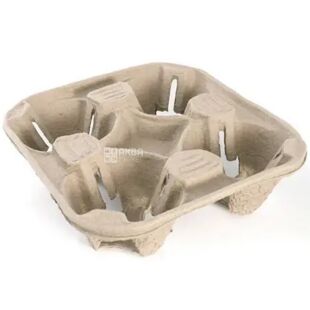 Тримач паперовий для чотирьох стаканів, 10 шт., в асортименті