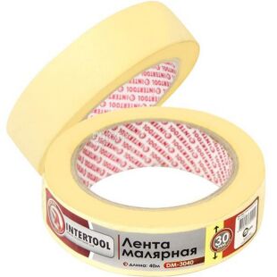 Скотч малярний жовтий, 30 мм х 40 м, ТМ INTERTOOL  