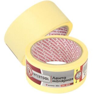 Скотч красочный желтый, 48 мм х 20 м, ТМ INTERTOOL