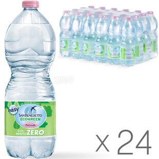 San Benedetto EcoGreen, Упаковка 24 шт. х 0.5 л, Вода мінеральна, негазована СанБенедетто Екогрін, ПЕТ