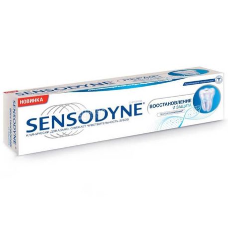 Sensodyne, 75 мл, Зубна паста, відновлення та захист