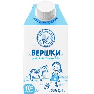 Наше молоко, 500 мл, Вершки ультрапастеризовані, 10%