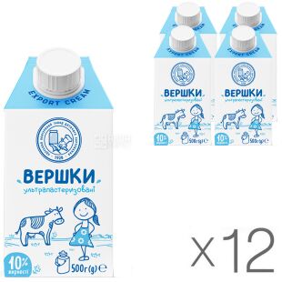 Наше молоко, Упаковка 12 шт. х 500 мл, Сливки ультрапастеризованные, 10 %