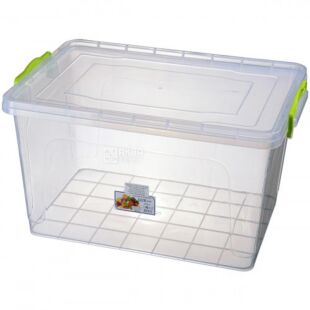 AL-Plastik LUX, 23 л, Контейнер пластиковый, прямоугольный, с крышкой