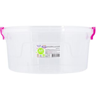 Ал-Пластик, 2,1 л, Контейнер пластиковий, круглий, з кришкою