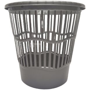 Ал-Пластик, 10 л, Корзина для мусора, серая
