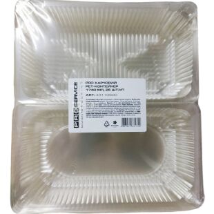 PRO service, 1740 мл, Контейнер харчовий, пластиковий, прямокутний, 25 шт.