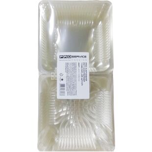 PRO service, 1340 мл, Контейнер харчовий, пластиковий, квадратний, 25 шт.