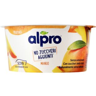 Alpro Mango, 135 г, Йогурт соевый со вкусом манго, без сахара