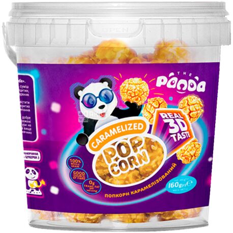 Panda, 160 г, Попкорн карамелізований, відерко - купити Попкорн у
