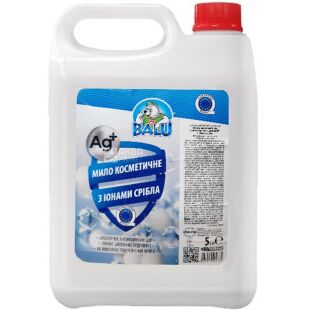 BALU, 5 л, Рідке мило косметичне з антимікробною дією Балу, з іонами срібла, каністра