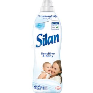 Silan Sensitive & Baby, 0,88 л, Кондиционер для стирки детской одежды Чувствительная кожа, Силан