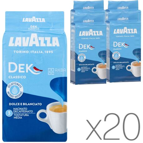 Lavazza Decaffeinato, Кава мелена без кофеїну, 250 г, Упаковка 20 шт.