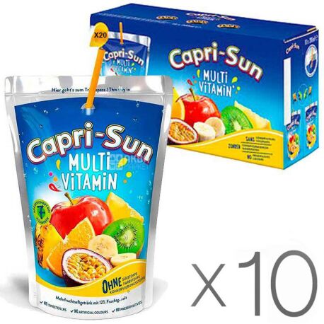 Capri-Sun, Multivitamin, Упаковка 10 шт. х 200 мл, Напій соковий, мультивітамін