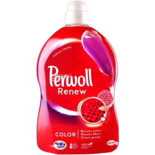 Perwoll Renew Color, 3 л, Гель для делікатного прання кольорового одягу, Перволь