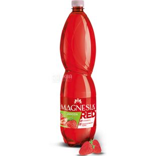 Magnesia Red Jahoda, 1,5 л, Напиток газированный низкокалорийный сокосодержащий Клубника Магнезия, ПЭТ