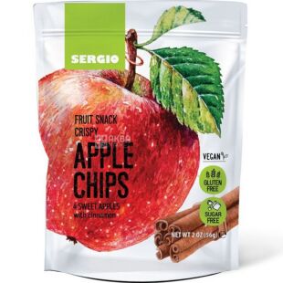 Sergio, 56 г, Серджіо, Яблучні чипси з корицею