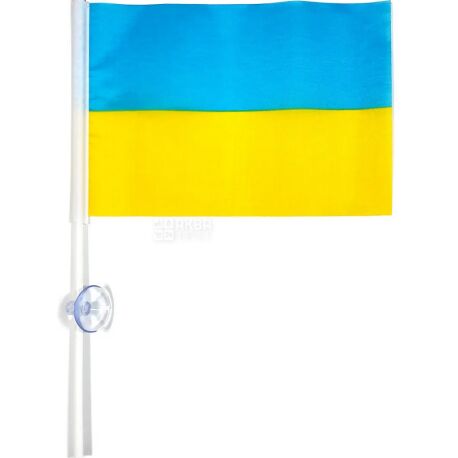 Прапорець України на присосці, нейлон, 15 х 10 см