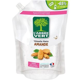 L'Arbre Vert, 1 л, Засіб для миття посуду Мигдаль, органічний, запаска