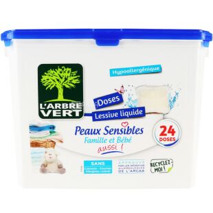 L'Arbre Vert, 24 шт., Капсулы для стирки детской одежды, Лярбре Верт Чувствительная кожа