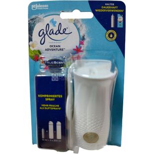 Glade, 10 мл, Освіжувач повітря міні-спрей, Лазурна хвиля та магнолія
