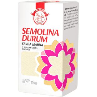Сто пудів Semolina, 270 г, Крупа манна із твердих сортів пшениці
