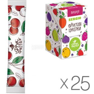 ФрукФетта, Упаковка 25 шт. х 20 г, Батончик фруктовый, Вишня