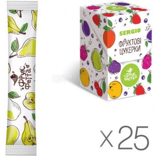 ФрукФетта, Упаковка 25 шт. х 20 г, Батончик фруктовий, Груша