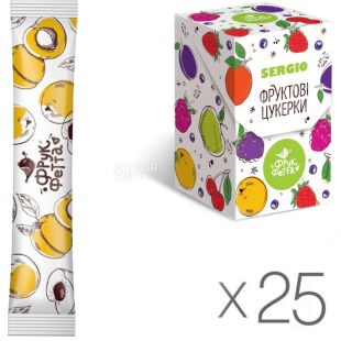 ФрукФетта, Упаковка 25 шт. х 20 г, Батончик фруктовый, Абрикос